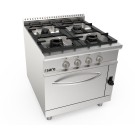 ShopDesChefs - Cuisinière à gaz  + four à gaz 4 brûleurs modèle LQ LQ / CUG4NG