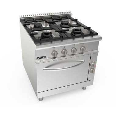 ShopDesChefs - Cuisinière à gaz  + four électrique 4 brûleurs modèle LQ / CUG4NE
