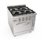 ShopDesChefs - Cuisinière à gaz  + four électrique 4 brûleurs modèle LQ / CUG4NE