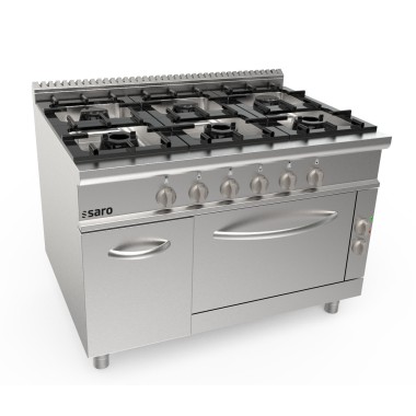ShopDesChefs - Cuisinière à gaz  + four électrique 6 brûleurs modèle LQ / CUG6NE