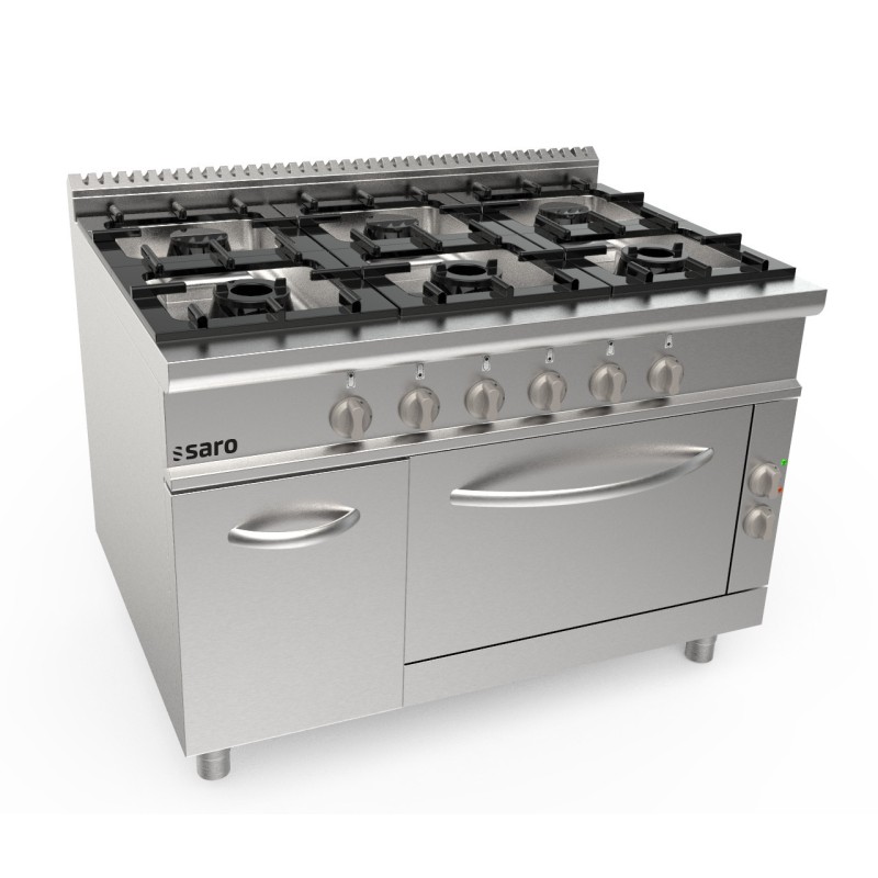 ShopDesChefs - Cuisinière à gaz  + four électrique 6 brûleurs modèle LQ / CUG6NE