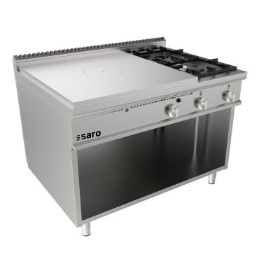 ShopDesChefs - Plaque de cuisson à gaz  avec structure ouverte - 2 brûleurs modèle LQ / TPG6BA