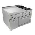 ShopDesChefs - Four électrique à plaque chauffante  + 2 brûleurs + porte modèle LQ / TPG6LE