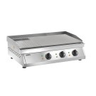ShopDesChefs - Plaque de cuisson électrique  (rainurée + lisse), modèle FRY TOP GH 760 R