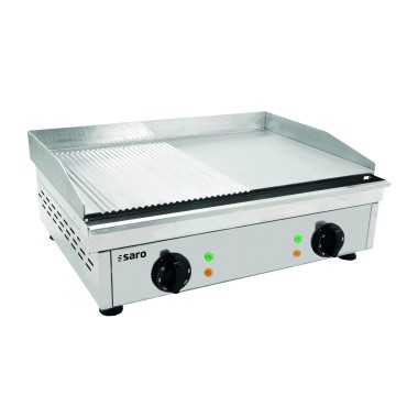 ShopDesChefs - Plaque de cuisson électrique  (rainurée + lisse) modèle FRY TOP GM 610 M