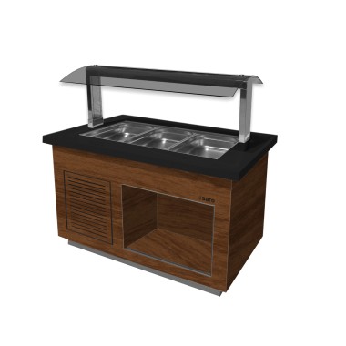 ShopDesChefs - Buffet chaud  modèle PREMIUM LINE SB-H 130 noyer