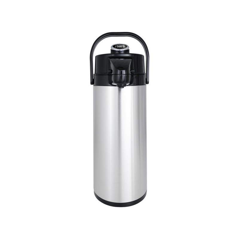 ShopDesChefs - Pichet à pompe isolé en acier inoxydable  (avec intérieur en verre)