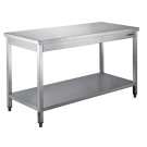 ShopDesChefs - Table en acier inoxydable , démontée, avec étagère inférieure - Profondeur 700 mm, 1600 mm de longueur.