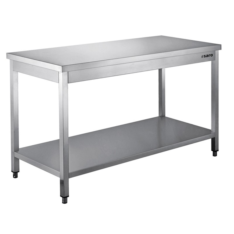 ShopDesChefs - Table en acier inoxydable , démontée, avec étagère inférieure - Profondeur 700 mm, 2000 mm