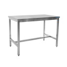 ShopDesChefs - Table en acier inoxydable , sans étagère inférieure - Profondeur 600 mm, 1000 mm