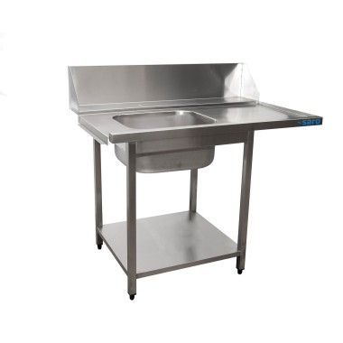 ShopDesChefs - Table d'approvisionnement  pour lave-vaisselle à gauche, 1 bac, 1200mm