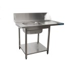 ShopDesChefs - Table d'approvisionnement  pour lave-vaisselle à gauche, 1 bac, 1200mm