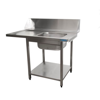 ShopDesChefs - Table d'approvisionnement  pour lave-vaisselle droit, 1 bac, 1200mm.
