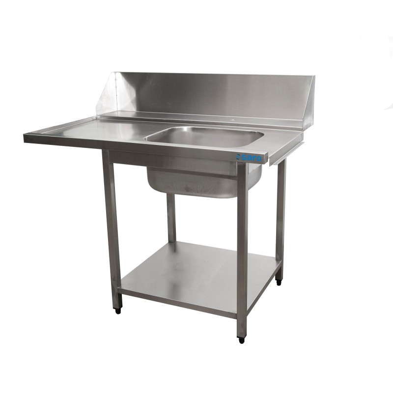 ShopDesChefs - Table d'approvisionnement  pour lave-vaisselle droit, 1 bac, 1200mm.