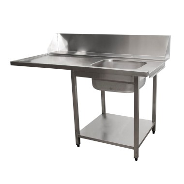 ShopDesChefs - Table d'approvisionnement  pour lave-vaisselle à droite, 1 bac, 1600mm
