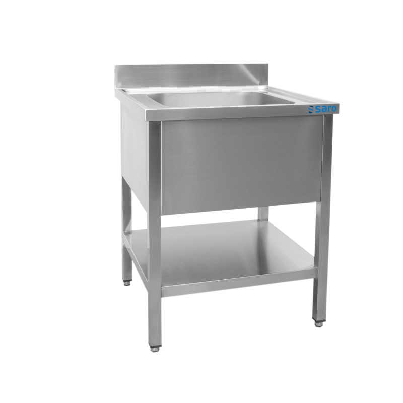 ShopDesChefs - Évier  avec 1 bac, centré - Profondeur de 600 mm, largeur de 700 mm