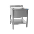 ShopDesChefs - Évier  avec 1 bac, centré - Profondeur de 600 mm, largeur de 700 mm