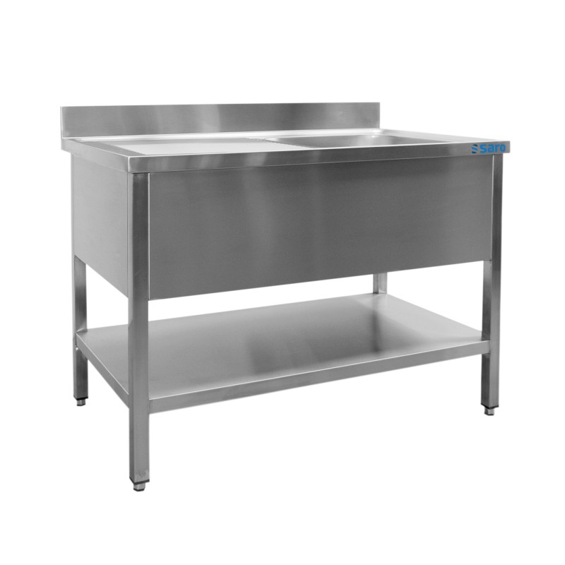 ShopDesChefs - Évier  avec 1 bac, côté droit - Profondeur 700 mm, 1800 mm