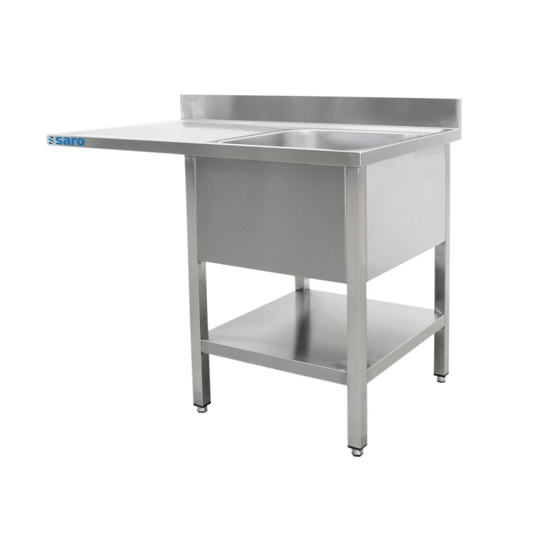 ShopDesChefs - Station de lavage  avec 1 bac, à droite - Profondeur de 600 mm, 1400mm