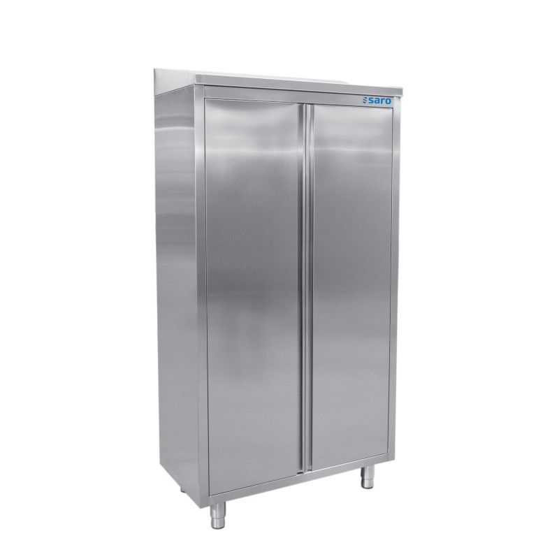 ShopDesChefs - Armoire haute en acier inoxydable  avec 3 étagères, toit incliné, 600mm
