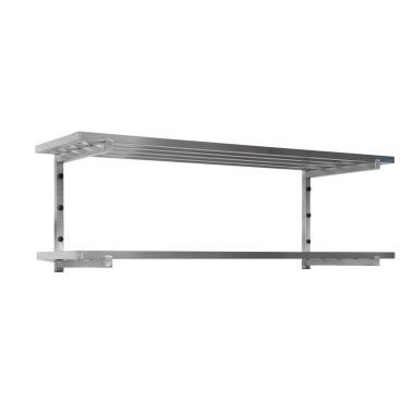 ShopDesChefs - Étagères murales  avec entretoises, 2 tablettes, 1600mm
