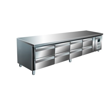 ShopDesChefs - Table de refroidissement réfrigérée  4 tiroirs de 2