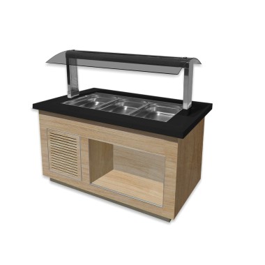 ShopDesChefs - Bar à salade  de la gamme PREMIUM LINE - SB-K 130 CHÊNE
