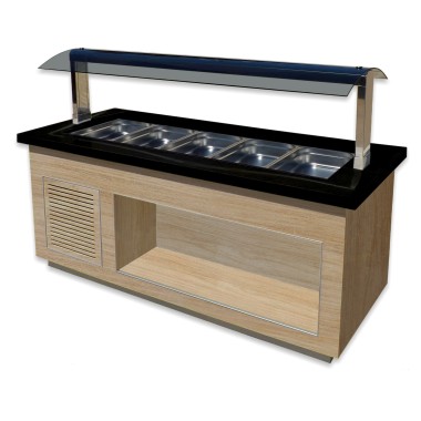 ShopDesChefs - Buffet chaud  modèle PREMIUM LINE SB-H 200 CHÊNE
