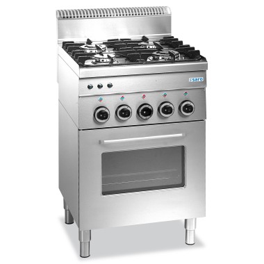 ShopDesChefs - Cuisinière à gaz  + Four électrique + Convection 4 brûleurs