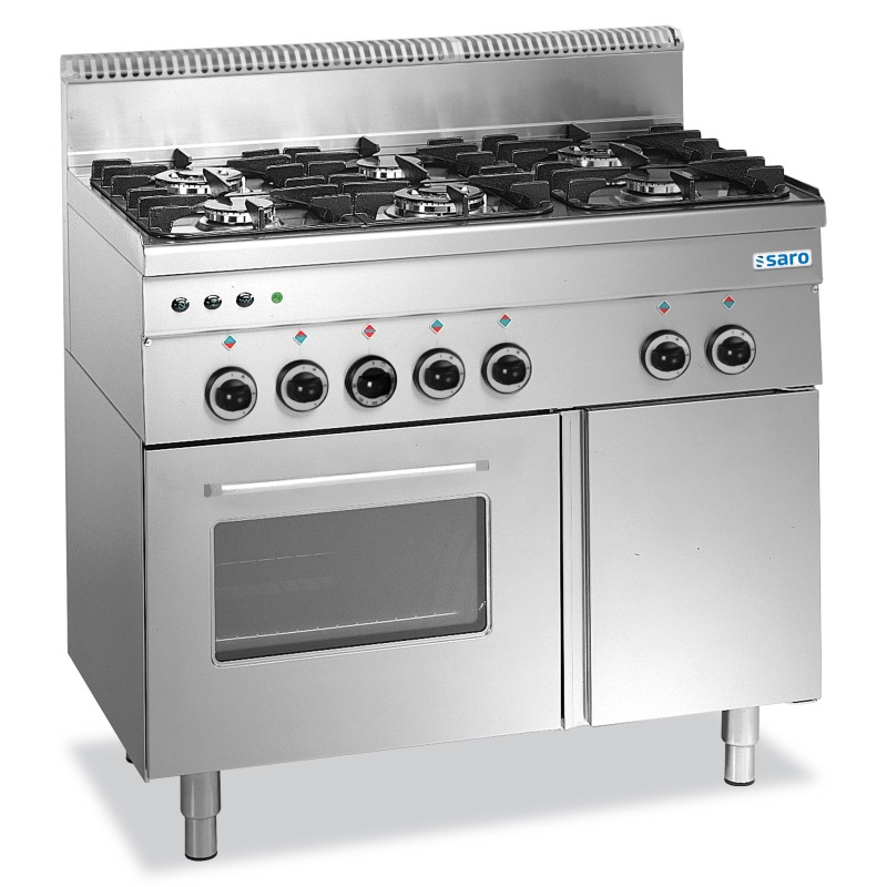 ShopDesChefs - Cuisinière à gaz  + four + gril 6 brûleurs