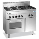 ShopDesChefs - Cuisinière à gaz  + four + gril 6 brûleurs
