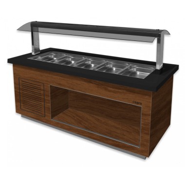ShopDesChefs - Buffet chaud  modèle PREMIUM LINE SB-H 200 en noyer