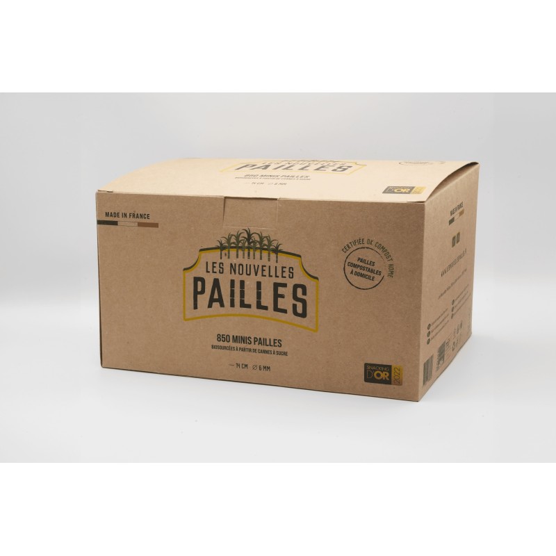 Les Nouvelles Pailles - Paille biosourcée canne à sucre - 850 pailles par boîte