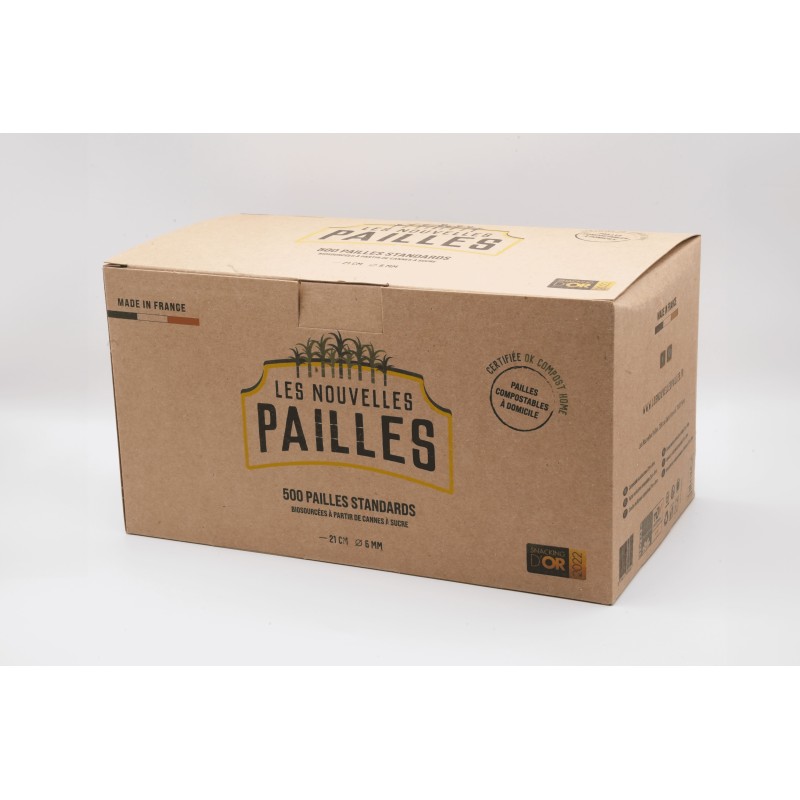 Les Nouvelles Pailles - Paille biodégradable standard - 12 boîtes de 500
