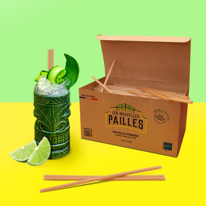 Les Nouvelles Pailles - Paille biodégradable standard - 12 boîtes de 500