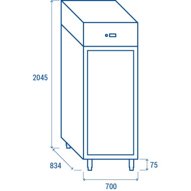 COOL HEAD - Armoire réfrigérée verticale GN2/1 porte vitrée QRG 6