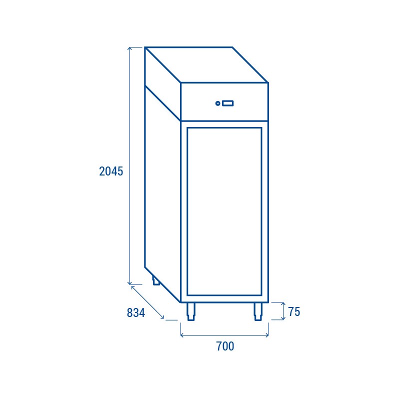 COOL HEAD - Armoire réfrigérée verticale GN2/1 porte vitrée QRG 6