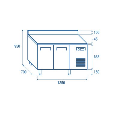 COOL HEAD - Comptoir réfrigéré - GN1/1 QR 2200