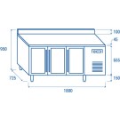 COOL HEAD - Comptoir vitré réfrigéré - GN1/1 QRG 3200