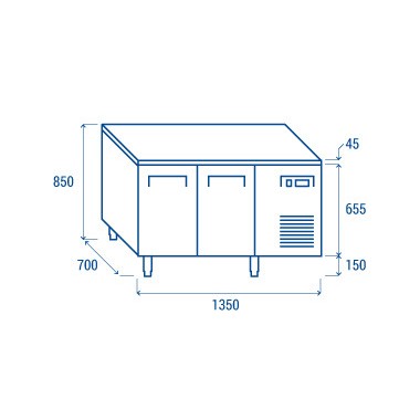 COOL HEAD - Comptoir congélateur - GN1/1 QN 2100