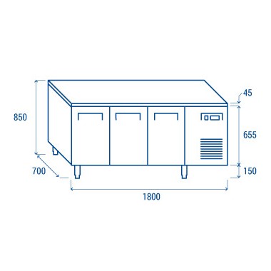 COOL HEAD - Comptoir congélateur GN1/1 QN 3100
