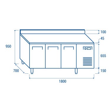 COOL HEAD - Comptoir congélateur - GN1/1 QN 3200