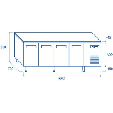 COOL HEAD - Comptoir congélateur GN1/1 - QN 4100