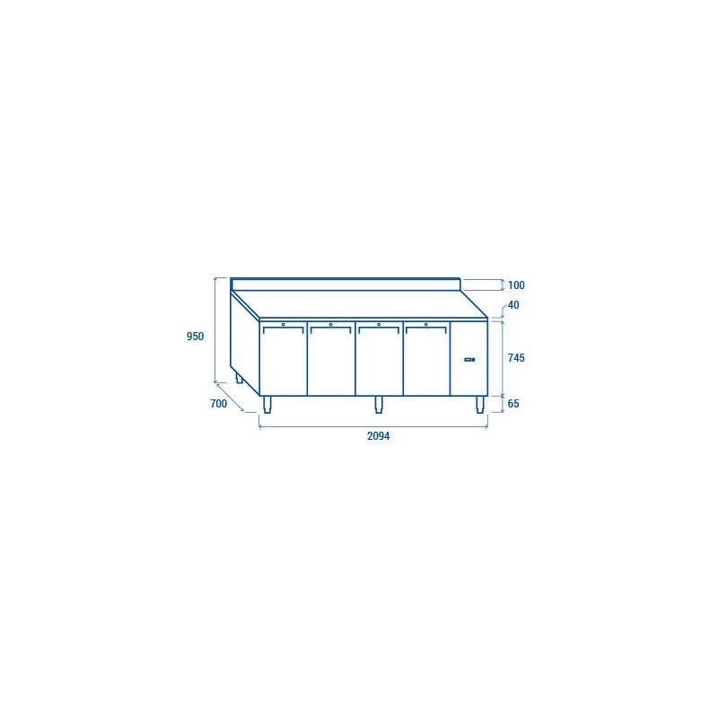 COOL HEAD - Comptoir réfrigéré GN1/1 QR 4200SG