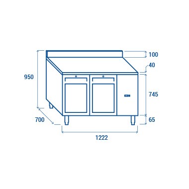 COOL HEAD - Comptoir Réfrigéré GN1/1 MOTEUR À DISTANCE QRG 2200SG