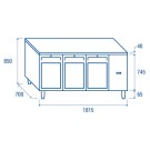 COOL HEAD - Meuble réfrigéré GN1/1 MOTEUR À DISTANCE QRG 3100SG