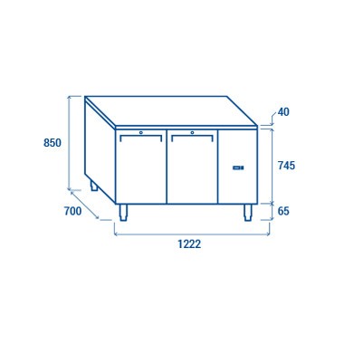COOL HEAD - Comptoir congélateur GN1/1 MOTEUR À DISTANCE QN 2100SG