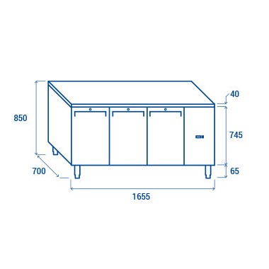COOL HEAD - Comptoir congélateur GN1/1 MOTEUR À DISTANCE QN 3100SG