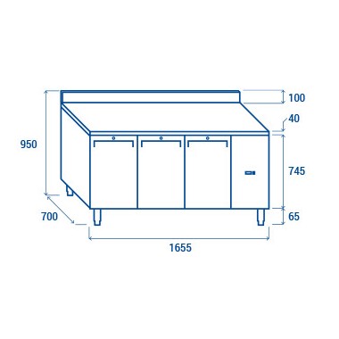 COOL HEAD - Comptoir congélateur GN1/1 sans moteur QN 3200SG