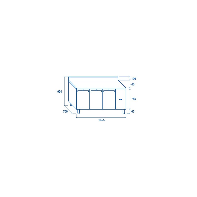 COOL HEAD - Comptoir congélateur GN1/1 sans moteur QN 3200SG